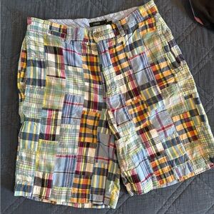 JCrew Mens Madras Patchwork Shorts Size 31 Waist 9” Inseam